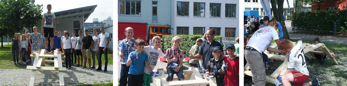 Schulveranstaltung mit Leonardo-Br�cke