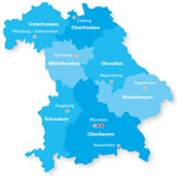 Karte Hoschulen Bayern