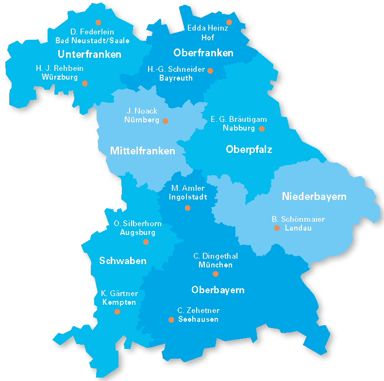 �bersichtskarte Bayern - Regionalbeauftragte