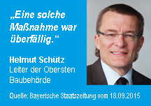Dipl.-Ing.Univ. Helmut Sch�tz, Leiter Oberste Baubeh�rde, im Interview mit der Bayerischen Staatszeitung am 18.09.2015